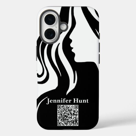 Coques Case-Mate iPhone Moderne, Employé, Code QR noir&blanc (Verso)