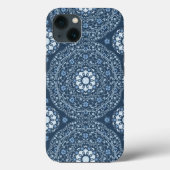 Coques Case-Mate iPhone Moderne et élégant Bleu Mandala Simple Motif (Verso)