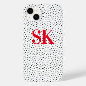 Coques Case-Mate iPhone Moderne et élégant Grand Rouge Initiales Noir Conf (Verso)