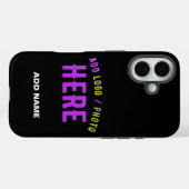 COQUES Case-Mate iPhone MODERNE ET MODERNE PERSONNALISABLE NOIR VÉRIFIÉ (Verso (horizontal))