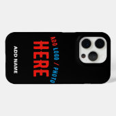COQUES Case-Mate iPhone MODERNE ET MODERNE PERSONNALISABLE NOIR VÉRIFIÉ (Verso (horizontal))