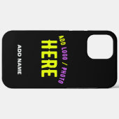 COQUES Case-Mate iPhone MODERNE ET MODERNE PERSONNALISABLE NOIR VÉRIFIÉ (Verso (horizontal))