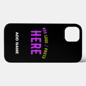 COQUES Case-Mate iPhone MODERNE ET MODERNE PERSONNALISABLE NOIR VÉRIFIÉ (Verso (horizontal))