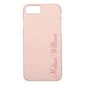 Coques Case-Mate iPhone Moderne Feminine Solide Rose Soft Script Nom perso (Dos)