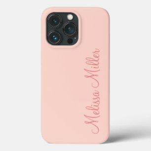 Case-Mate iPhone Case Moderne Feminine Solide Rose Soft Script Nom perso