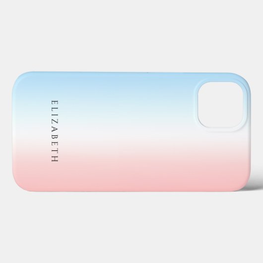Coques Case-Mate iPhone Moderne Fille Chic Bleu Rose Blanc Simple Gradient (Verso (horizontal))