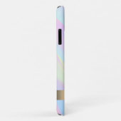 Coques Case-Mate iPhone Moderne Flamant Rose Holographique Abstrait (Dos/Droite)