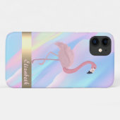 Coques Case-Mate iPhone Moderne Flamant Rose Holographique Abstrait (Dos (Horizontal))