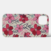 Coques Case-Mate iPhone Moderne Fleurs Roses et Rouges (Verso (horizontal))