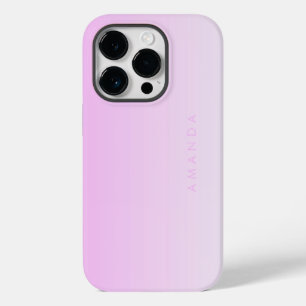 Coque Pour iPhone 14 Pro Moderne Gradients Pink Minimaliste Personnaliser