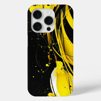 Coque iPhone 15 Pro Moderne i téléphone Carré moutarde jaune Tons