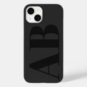 Coques Case-Mate iPhone Moderne initiale noire minimale contemporaine (Verso)