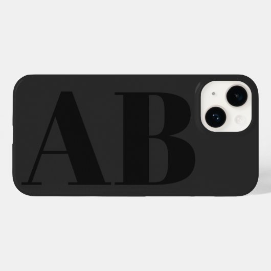 Coques Case-Mate iPhone Moderne initiale noire minimale contemporaine (Verso (horizontal))
