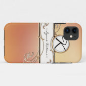 Coques Case-Mate iPhone Moderne Lavish Élégant Orange Rose Bijou Monogramm (Dos (Horizontal))