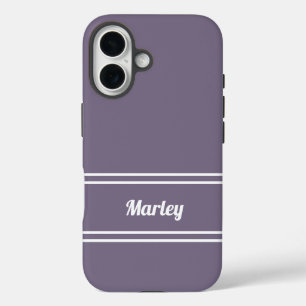 Coques iPhone 16 Moderne modèle de script de monogramme minimaliste