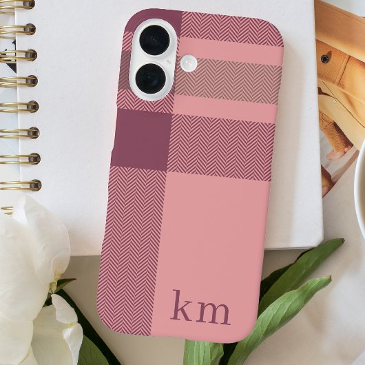 Coques Case-Mate iPhone Moderne Monogramme Chic Rose Girly