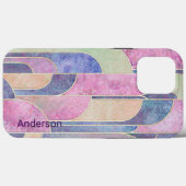 Coques Case-Mate iPhone Moderne Monogramme de Ligne Rétro Élégant (Verso (horizontal))
