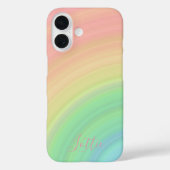 Coques Case-Mate iPhone Moderne Monogramme Girly Rainbow Gradient (Verso)