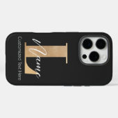 Coques Case-Mate iPhone Moderne Monogramme Initiale L & Nom Personnalisé (Verso (horizontal))