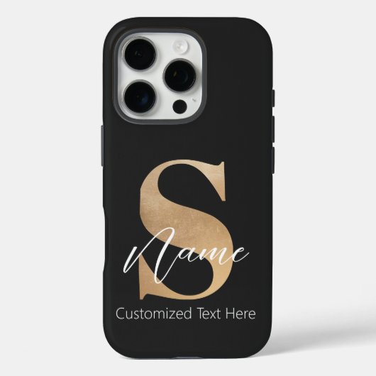 Coques Case-Mate iPhone Moderne Monogramme Initiale S & Nom Personnalisé (Verso)