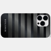 Coques Case-Mate iPhone Moderne Monogramme noir et gris (Verso (horizontal))