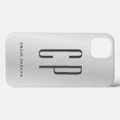 Coques Case-Mate iPhone Moderne Monogramme professionnel gris argent clair (Verso (horizontal))