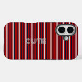 Coques Case-Mate iPhone Moderne Monogrammé Rayé (Verso (horizontal))