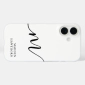 Coques Case-Mate iPhone Moderne Monogramme Script Calligraphie noir blanc (Verso (horizontal))