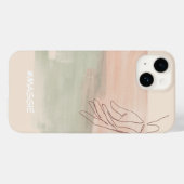 Coques Case-Mate iPhone Moderne monogrammée feminine aquarelle rose girly (Verso (horizontal))