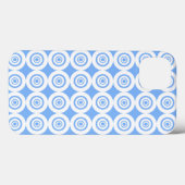 Coques Case-Mate iPhone Moderne motif cercles bleu clair blanc (Verso (horizontal))