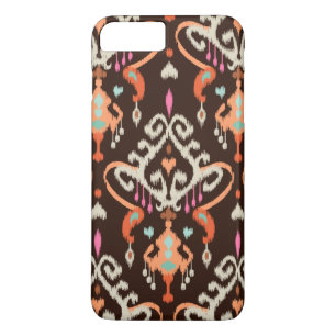 Coque Case-Mate Pour iPhone Moderne motif tribal ikat fille marron orange