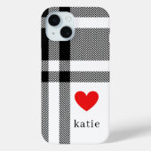 Coques Case-Mate iPhone Moderne noir & blanc élégant Monogramme (Verso)