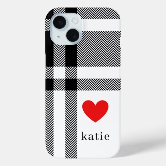 Coques Case-Mate iPhone Moderne noir & blanc élégant Monogramme (Verso)