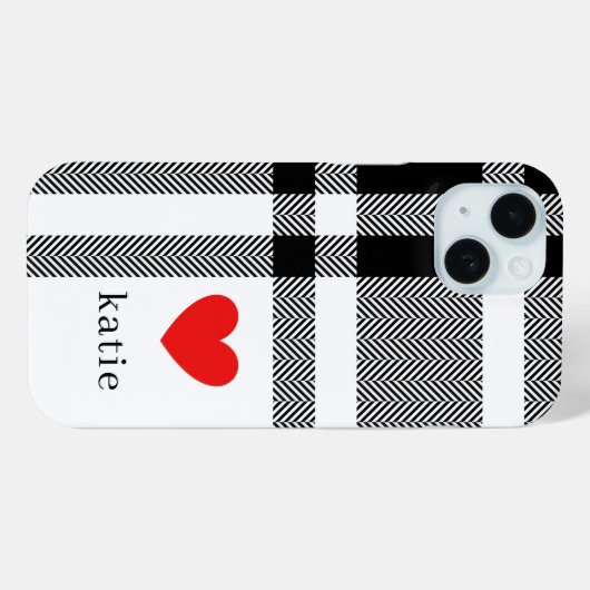 Coques Case-Mate iPhone Moderne noir & blanc élégant Monogramme (Verso (horizontal))