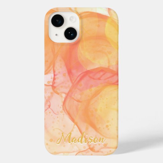 Coques Case-Mate iPhone Moderne Orange Abstrait Personnalisé (Verso)