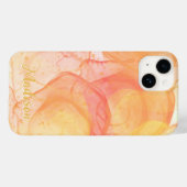Coques Case-Mate iPhone Moderne Orange Abstrait Personnalisé (Verso (horizontal))