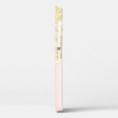 Coques Case-Mate iPhone Moderne Paillettes Or Coulures Rose Doré, Monogram (Verso / Gauche)