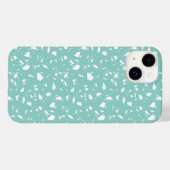Coques Case-Mate iPhone Moderne Pastel Bleu géométrique Terrazzo Motif (Verso (horizontal))