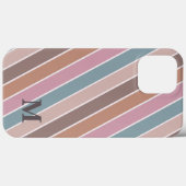 Coques Case-Mate iPhone Moderne Pastel Boho Stripes Monogramme Personnalis (Verso (horizontal))