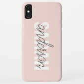 Coques Case-Mate iPhone Moderne Pastel Rose Beauté Personnalisée Vous Nom (Dos)