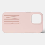 Coques Case-Mate iPhone Moderne Pastel Rose | Coque-M pour fille initiale  (Verso (horizontal))