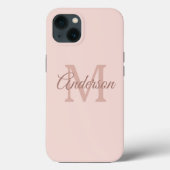 Coques Case-Mate iPhone Moderne Pastel Rose | Fille initiale personnelle (Verso)