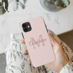 Case-Mate iPhone Case Moderne Pastel Rose | Fille initiale personnelle<br><div class="desc">Moderne Pastel Rose | Fille initiale personnelle</div>