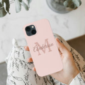 Coques Case-Mate iPhone Moderne Pastel Rose | Fille initiale personnelle