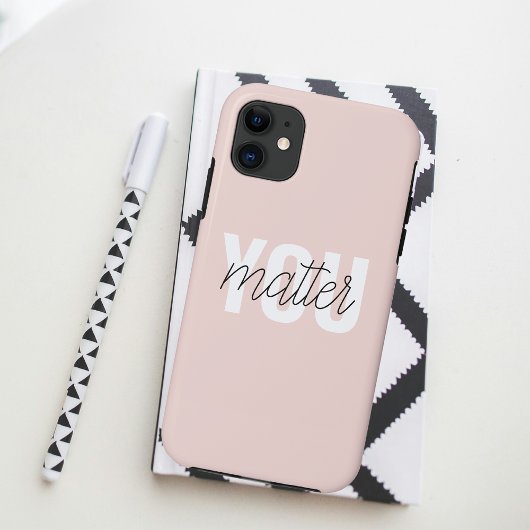 Coques Case-Mate iPhone Moderne Pastel Rose Vous Comptez Inspiration Citat
