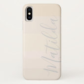 Coques Case-Mate iPhone Moderne Pastel Skin Ombre Stripe Nom personnalisé (Dos)