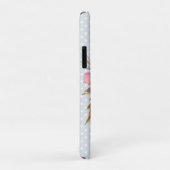 Coques Case-Mate iPhone Moderne Pêche et rose Floral Personnalisé (Dos/Droite)