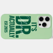 Coques Case-Mate iPhone Moderne personnalisé Dr Nom Date Vert foncé (Verso (horizontal))