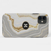 Coques Case-Mate iPhone Moderne Quarts & Or Agate Crystal Personnaliser (Dos (Horizontal))