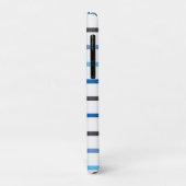 Coques Case-Mate iPhone Moderne Rayures Bleues de Style Personnalisé (Dos/Gauche)